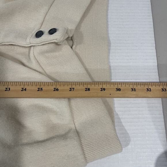 VTG 90s IZOD Knit Cardigan Sweater Men XL Cream Acrylic Crest Logo Made in USA - Picture 8 of 8